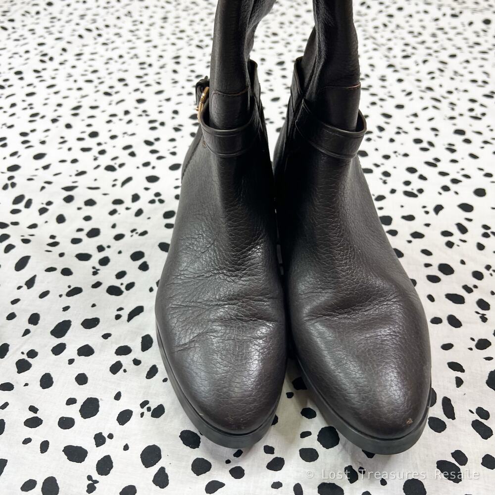 Coach | Sullivan Brown Leather Knee High Boots Gold Hardware Riding Womens 9.5 - Picture 4 of 11